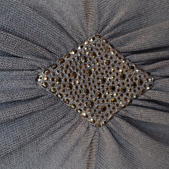 ST JOHN Evening Black Santana Knit Embellished Cutout Cocktail Dress sz 14 - Picture 3 of 8